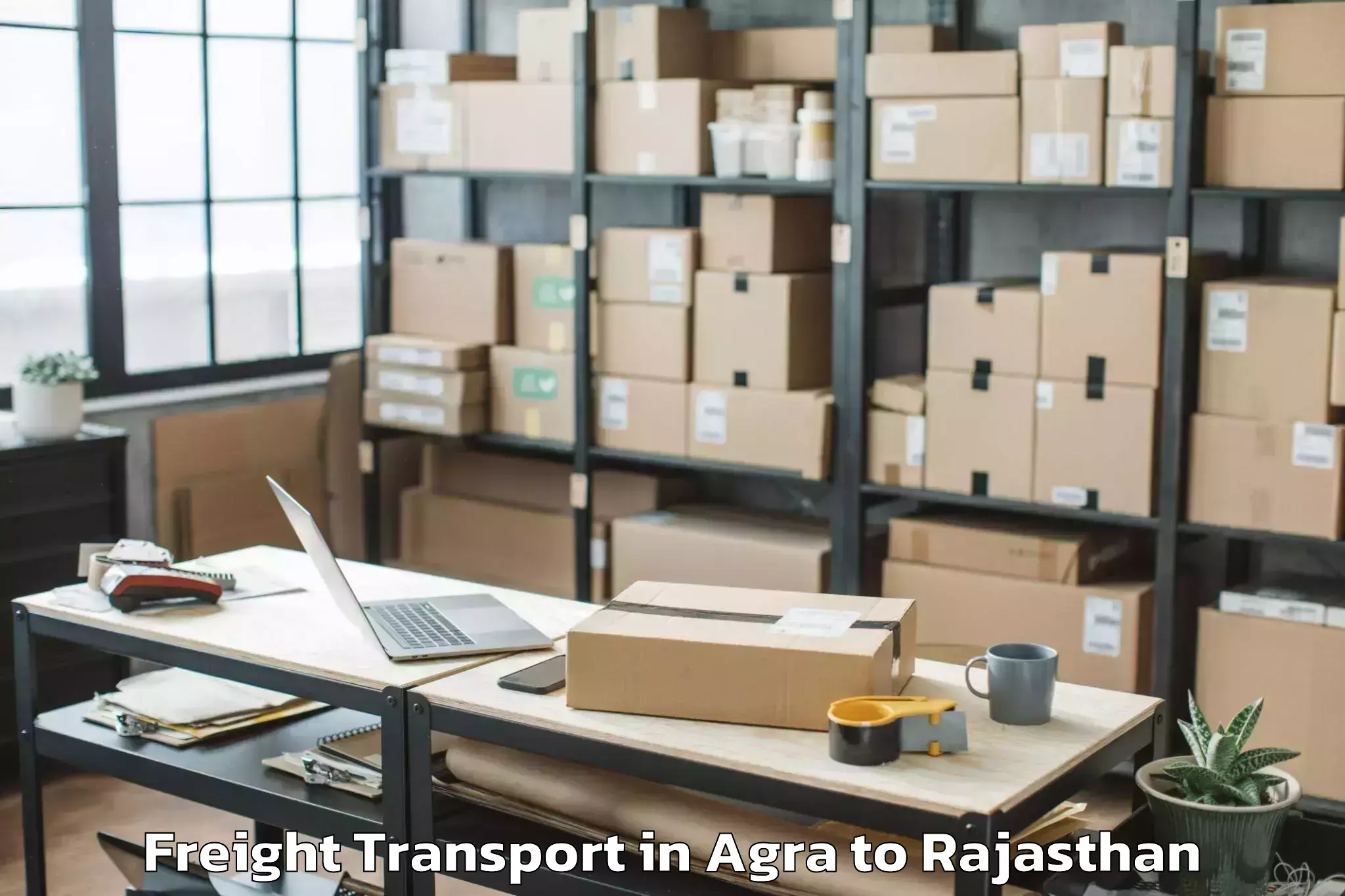 Easy Agra to Padampur Freight Transport Booking